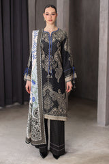 UAE-3 Piece Printed Karandi Suit with Printed Karandi Dupatta