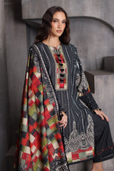 UAE-3 Piece Printed Karandi Suit with Printed Karandi Dupatta