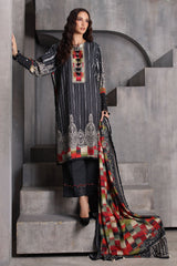UAE-3 Piece Printed Karandi Suit with Printed Karandi Dupatta