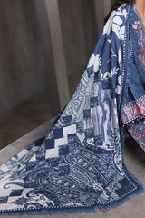 UAE-3 Piece Embroidered Printed Karandi Suit with Printed Karandi Dupatta