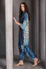 UAE-3 Piece Printed Karandi Suit with Printed Karandi Dupatta
