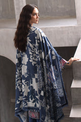UAE-3 Piece Embroidered Printed Karandi Suit with Printed Karandi Dupatta