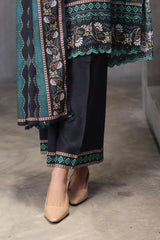 UAE-3 Piece Printed Karandi Suit with Printed Karandi Dupatta