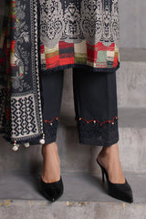 UAE-3 Piece Printed Karandi Suit with Printed Karandi Dupatta