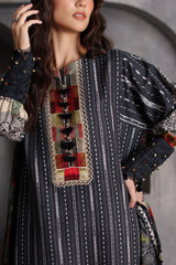 UAE-3 Piece Printed Karandi Suit with Printed Karandi Dupatta