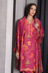 UAE-3 Piece Printed Karandi Suit with Printed Karandi Dupatta
