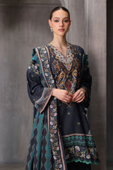 UAE-3 Piece Printed Karandi Suit with Printed Karandi Dupatta