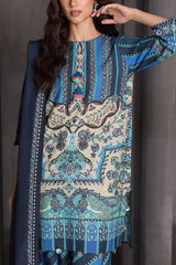 UAE-3 Piece Printed Karandi Suit with Printed Karandi Dupatta