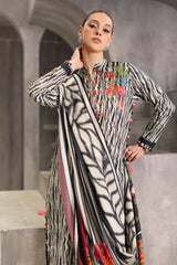 UAE-3 Piece Embroidered Printed Karandi Suit with Printed Karandi Dupatta