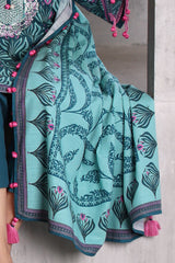 UAE-3 Piece Printed Khaddar Suit with Printed Khaddar Dupatta