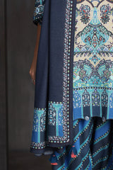UAE-3 Piece Printed Karandi Suit with Printed Karandi Dupatta