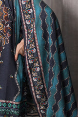 UAE-3 Piece Printed Karandi Suit with Printed Karandi Dupatta