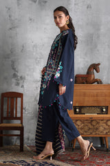 UAE-3 Piece Embroidered Khaddar Suit with Pashmina Jacquard Dupatta