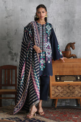 UAE-3 Piece Embroidered Khaddar Suit with Pashmina Jacquard Dupatta