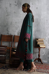 UAE-3 Piece Embroidered Khaddar Suit with Pashmina Jacquard Dupatta