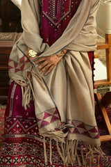 UAE-3 Piece Embroidered Pashmina Suit with Pashmina Jacquard Dupatta
