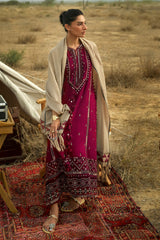 UAE-3 Piece Embroidered Pashmina Suit with Pashmina Jacquard Dupatta