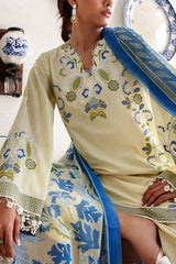 UAE-3 Piece Embroidered Lawn Suit with Chiffon Dupatta and Borders BM-62005