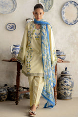 UAE-3 Piece Embroidered Lawn Suit with Chiffon Dupatta and Borders BM-62005