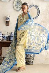 UAE-3 Piece Embroidered Lawn Suit with Chiffon Dupatta and Borders BM-62005