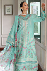 UAE-3 Piece Embroidered Lawn Suit with Chiffon Dupatta