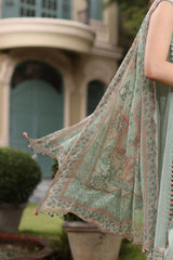 UAE-3 Piece Embroidered Lawn Suit with Chiffon Dupatta