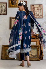 UAE-3 Piece Embroidered Lawn Suit with Chiffon Dupatta and Borders PM-62043