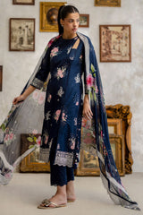 UAE-3 Piece Embroidered Lawn Suit with Chiffon Dupatta and Borders PM-62043