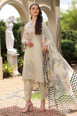 UAE-3 Piece Embroidered Lawn Suit with Chiffon Dupatta