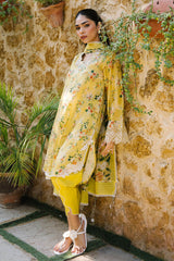 UAE-3 Piece Printed Lawn Suit with Printed Chiffon Dupatta and Embroidered Neckline BM-62011