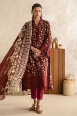 UAE-3 Piece Embroidered Printed Lawn Suit with Chiffon Dupatta BM-62023