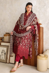 UAE-3 Piece Embroidered Printed Lawn Suit with Chiffon Dupatta BM-62023