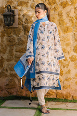 UAE-3 Piece Printed Lawn Suit with Printed Chiffon Dupatta BM-62007