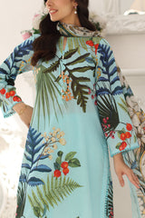UAE-3 Piece Printed Lawn Suit with Chiffon Dupatta