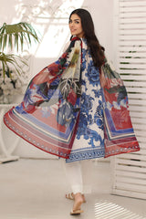 UAE-3 Piece Printed Lawn Suit with Chiffon Dupatta