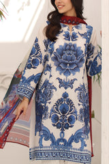 UAE-3 Piece Printed Lawn Suit with Chiffon Dupatta