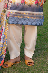 UAE-3 Piece Printed Lawn Suit with Chiffon Dupatta