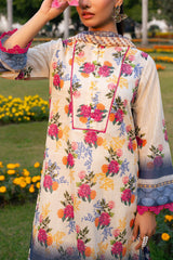 UAE-3 Piece Printed Lawn Suit with Chiffon Dupatta