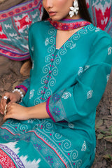 UAE-3 Piece Printed Lawn Suit with Chiffon Dupatta