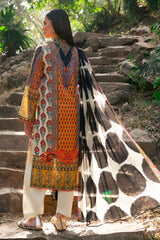 UAE-3 Piece Printed Lawn Suit with Chiffon Dupatta