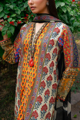 UAE-3 Piece Printed Lawn Suit with Chiffon Dupatta