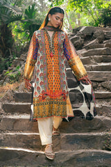 UAE-3 Piece Printed Lawn Suit with Chiffon Dupatta