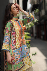 UAE-3 Piece Printed Lawn Suit with Printed Chiffon Dupatta