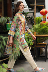 UAE-3 Piece Printed Lawn Suit with Printed Chiffon Dupatta