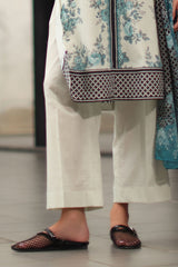 UAE-3 Piece Printed Lawn Suit with Printed Chiffon Dupatta