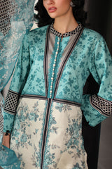 UAE-3 Piece Printed Lawn Suit with Printed Chiffon Dupatta