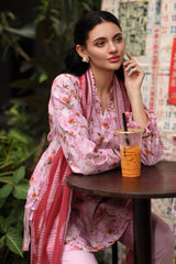 UAE-3 Piece Printed Lawn Suit with Printed Chiffon Dupatta