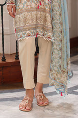 UAE-3 Piece Printed Lawn Suit with Chiffon Dupatta
