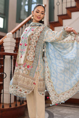 UAE-3 Piece Printed Lawn Suit with Chiffon Dupatta