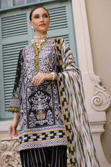 UAE-3 Piece Printed Lawn Suit with Chiffon Dupatta